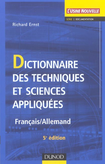 Dictionnaire des techniques et sciences appliquees ; francais-allemand (5e édition)