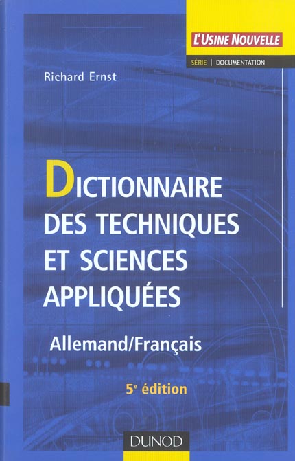 Dictionnaire des techniques et sciences appliquees ; allemand-francais (5e édition)