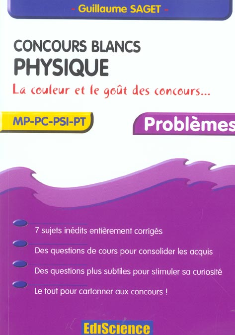 Concours blancs - physique - mp-pc-psi-pt - la couleur et le gout des concours - problemes