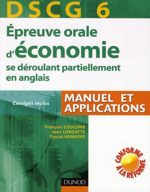 DSCG 6 ; épreuve orale d'économie se déroulant partiellement en anglais
