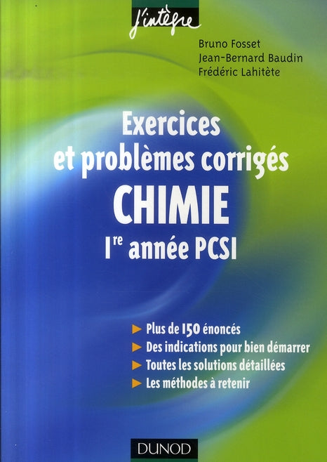 Chimie ; exercices et problèmes corrigés ; 1e année psci
