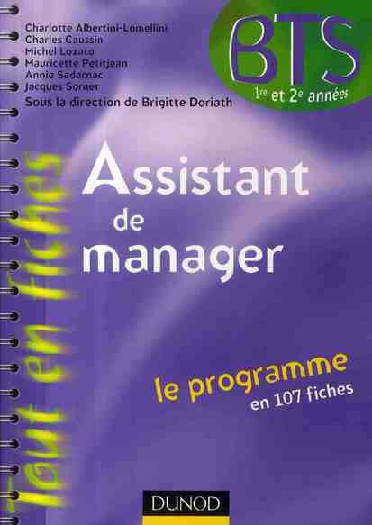 Assistant de manager ; BTS 1ère et 2ème année ; le programme en 107 fiches