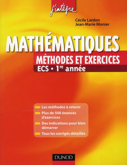 Mathématiques ; ECS 1ère année ; méthodes et exercices