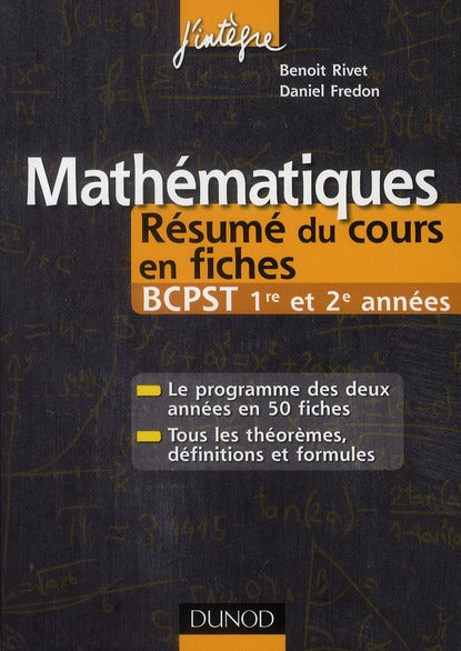 Mathématiques ; BCPST 1ère/2e année ; résumé du cours en fiches