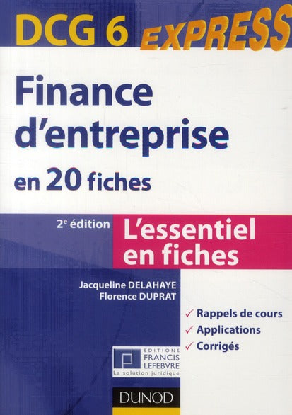 DCG 6 ; finance d'entreprise en 20 fiches (2e édition)