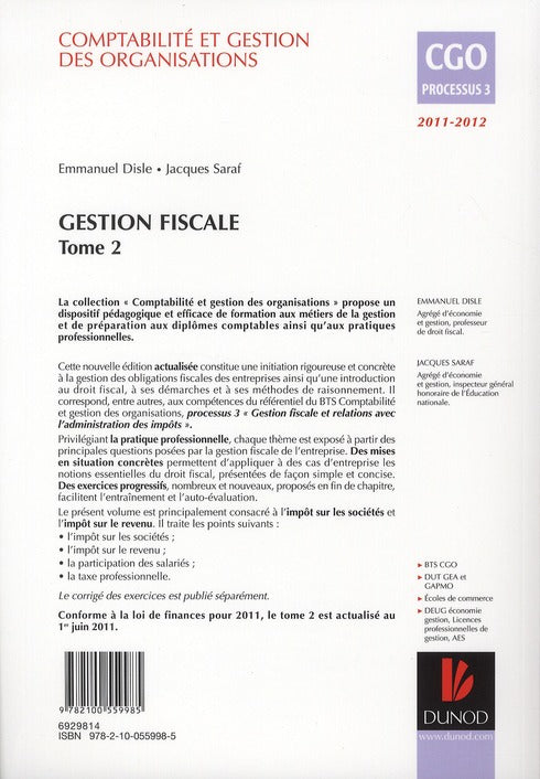 Gestion fiscale Tome 2 ; manuel (édition 2011/2012)
