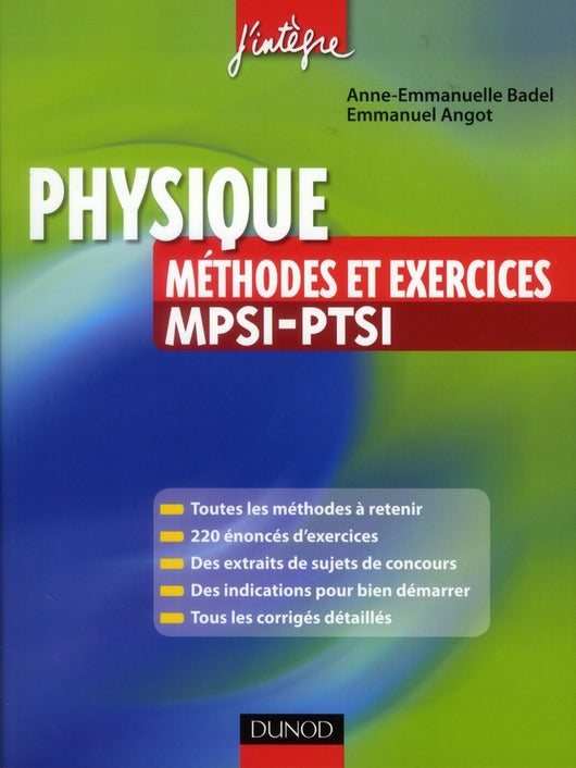 Physique ; MPSI, PTSI ; méthodes et exercices