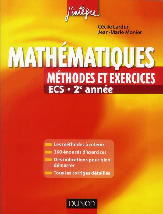 Mathématiques ; ECS 2e année ; méthodes et exercices
