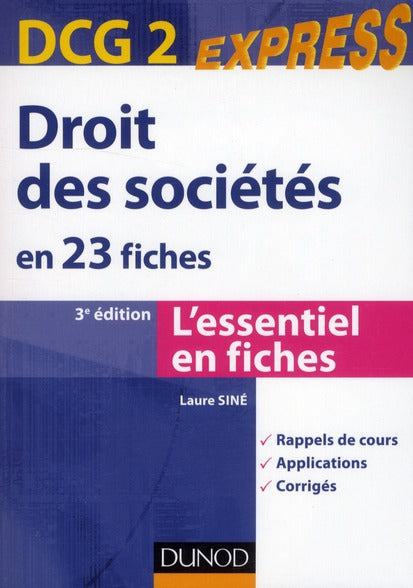 DCG 2 ; droit des sociétés en 23 fiches (3e édition)