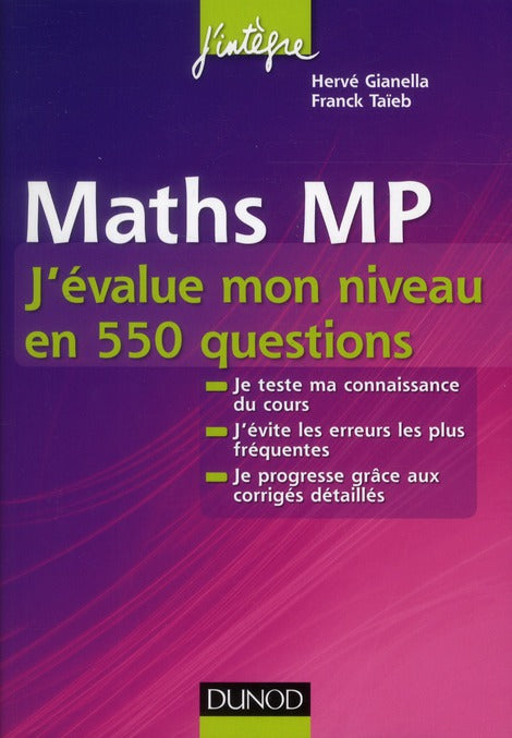 Mathématiques ; MP ; j'évalue mon niveau en 550 questions