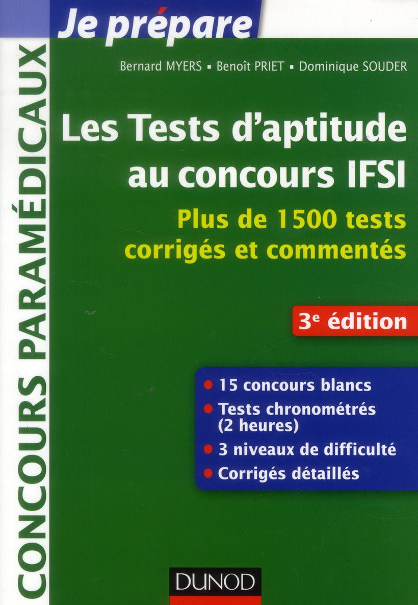Je prépare : les tests d'aptitude aux concours d'entrée en IFSI (3e édition)