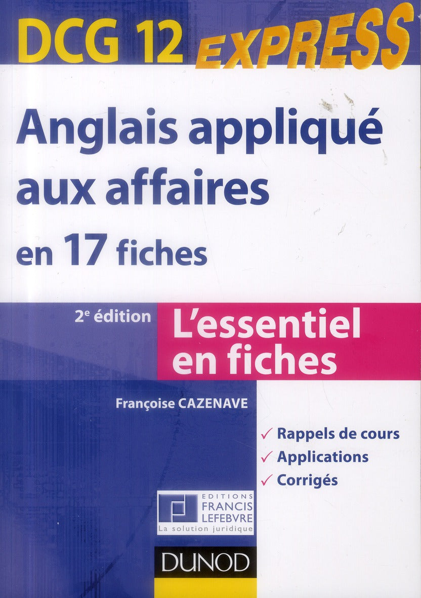 DCG 12 ; anglais appliqué aux affaires en 17 fiches (2e édition)