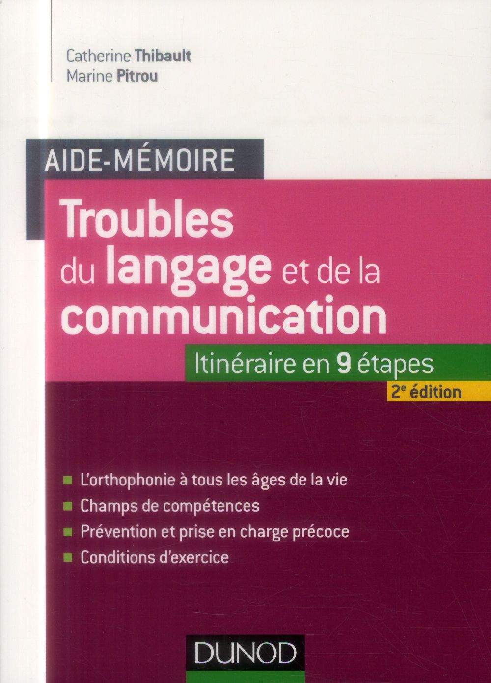 Aide-mémoire : troubles du langage et de la communication ; l'orthophonie à tous les âges de la vie (2e édition)