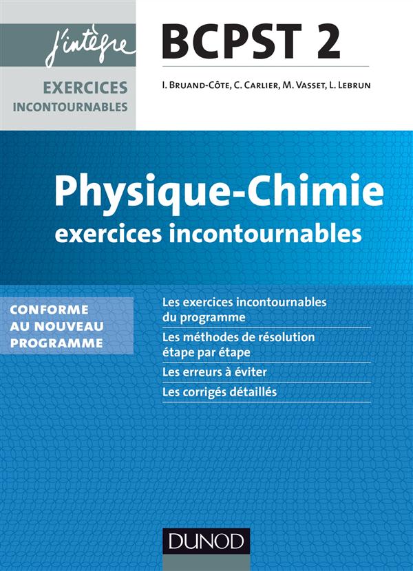 Physique-chimie ; BCPST 2e année ; exercices incontournables