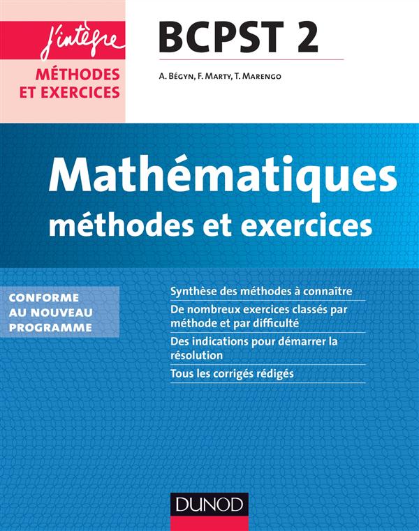 Mathématiques ; BCPST 2e année ; méthodes et exercices