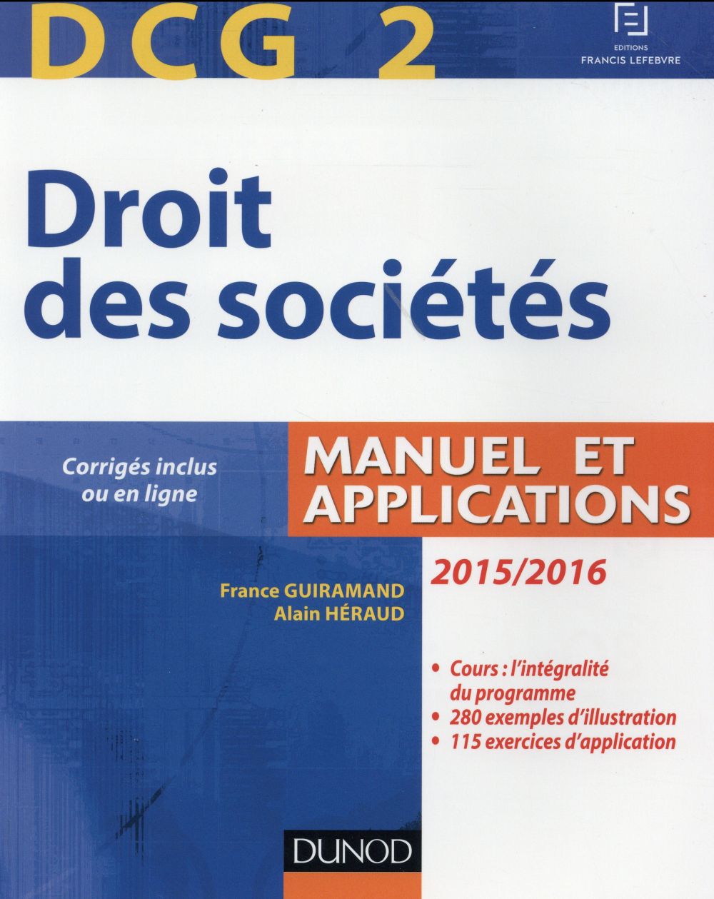 Dcg 2 ; droit des sociétés (édition 2015/2016)