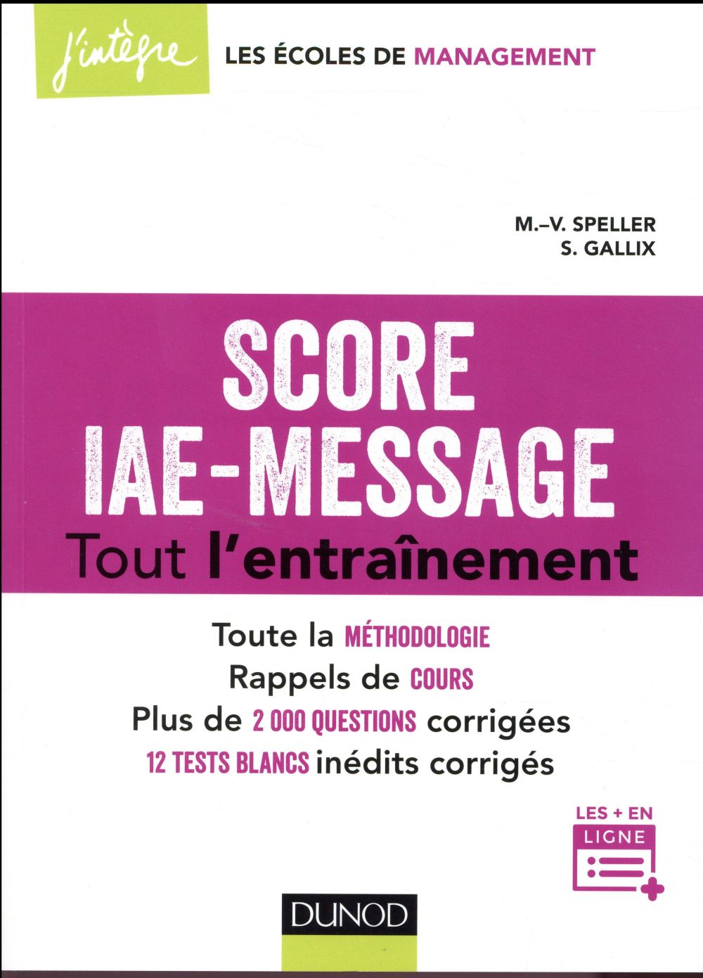 Score-IAE message ; tout l'entraînement ; 12 tests blancs inédits