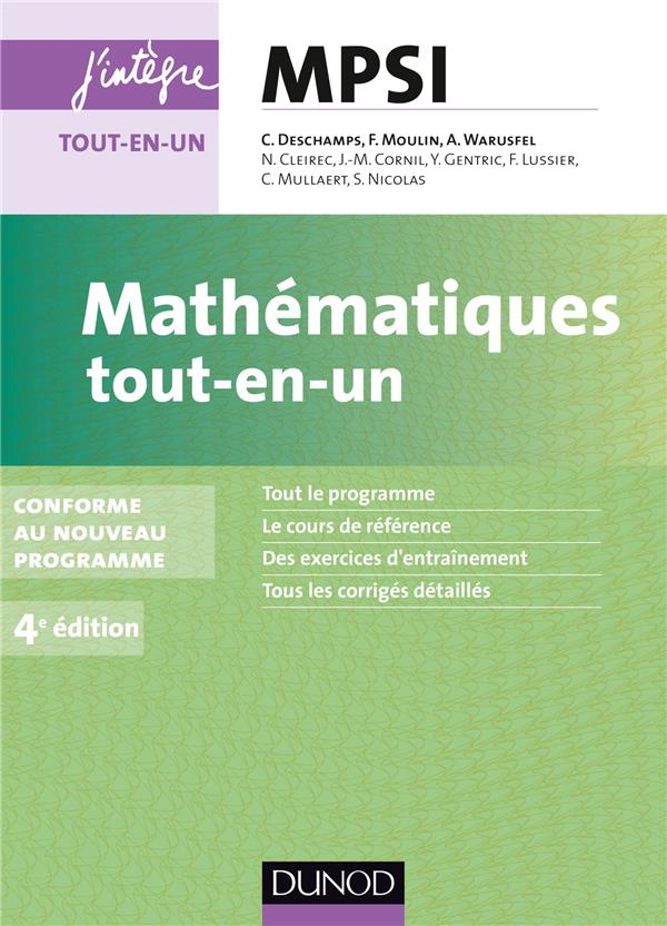 Mathématiques ; mpsi ; tout-en-un (4e édition)