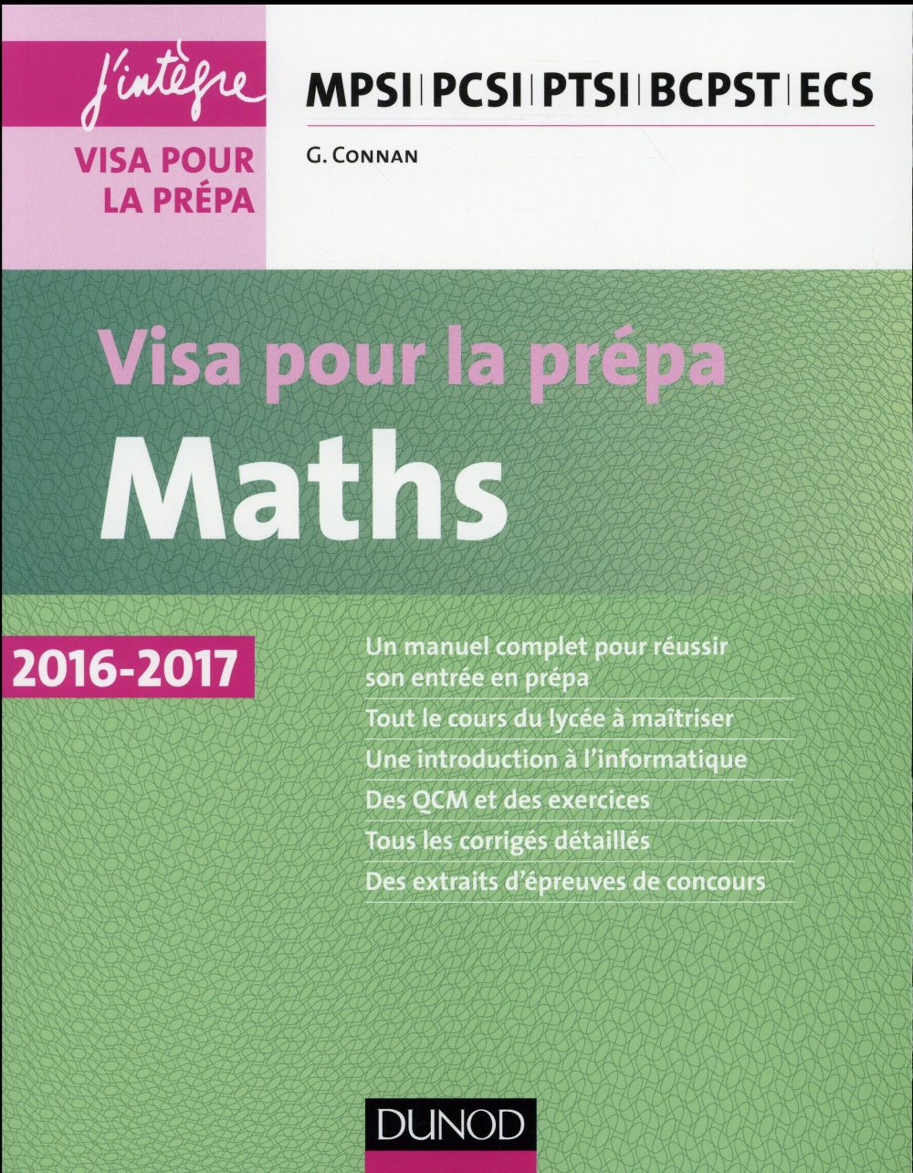 Maths ; visa pour la prépa ; MPSI-PCSI-PTSI-BCPST-ECS (4e édition)