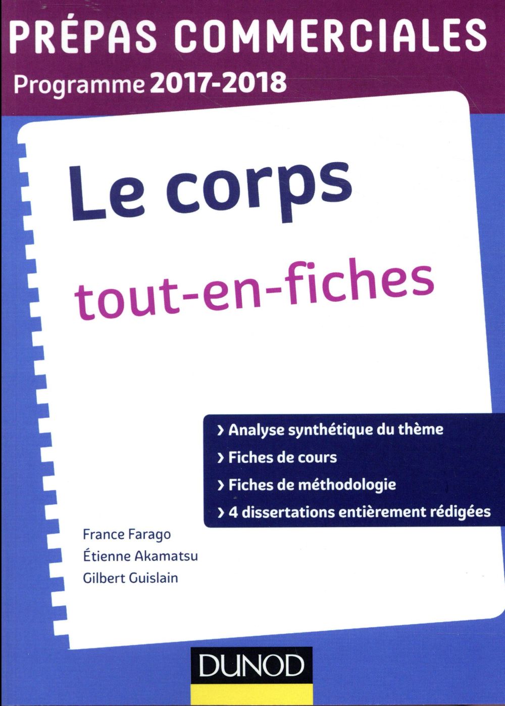 Le corps ; prépas commerciales ; tout en fiches (édition 2017/2018)