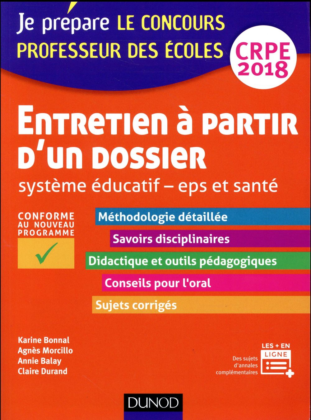 Je prépare : entretien à partir d'un dossier ; système éducatif ; EPS et santé ; CRPE (édition 2018)
