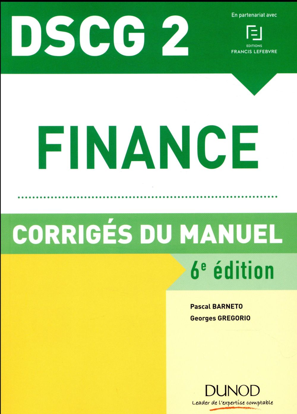 DSCG 2 ; finance ; corrigés du manuel (6e édition)
