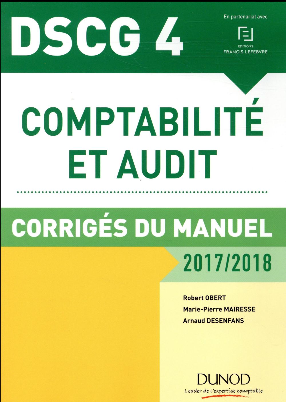 DSCG 4 ; comptabilité et audit ; corrigés du manuel (édition 2017/2018)
