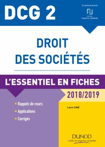 DCG 2 - droit des sociétés ; l'essentiel en fiches (édition 2018/2019)
