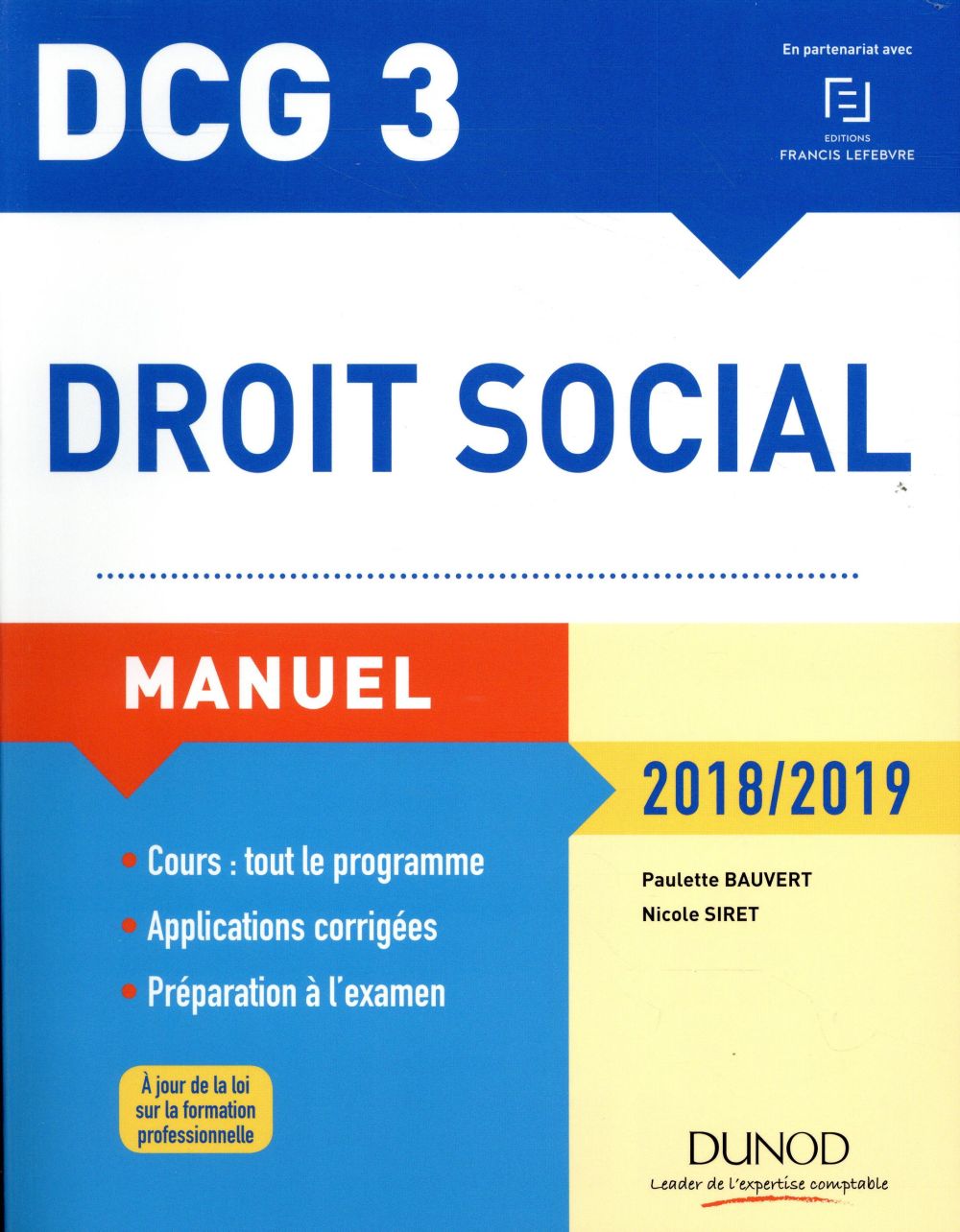 DCG 3 ; droit social ; manuel (édition 2018/2019)