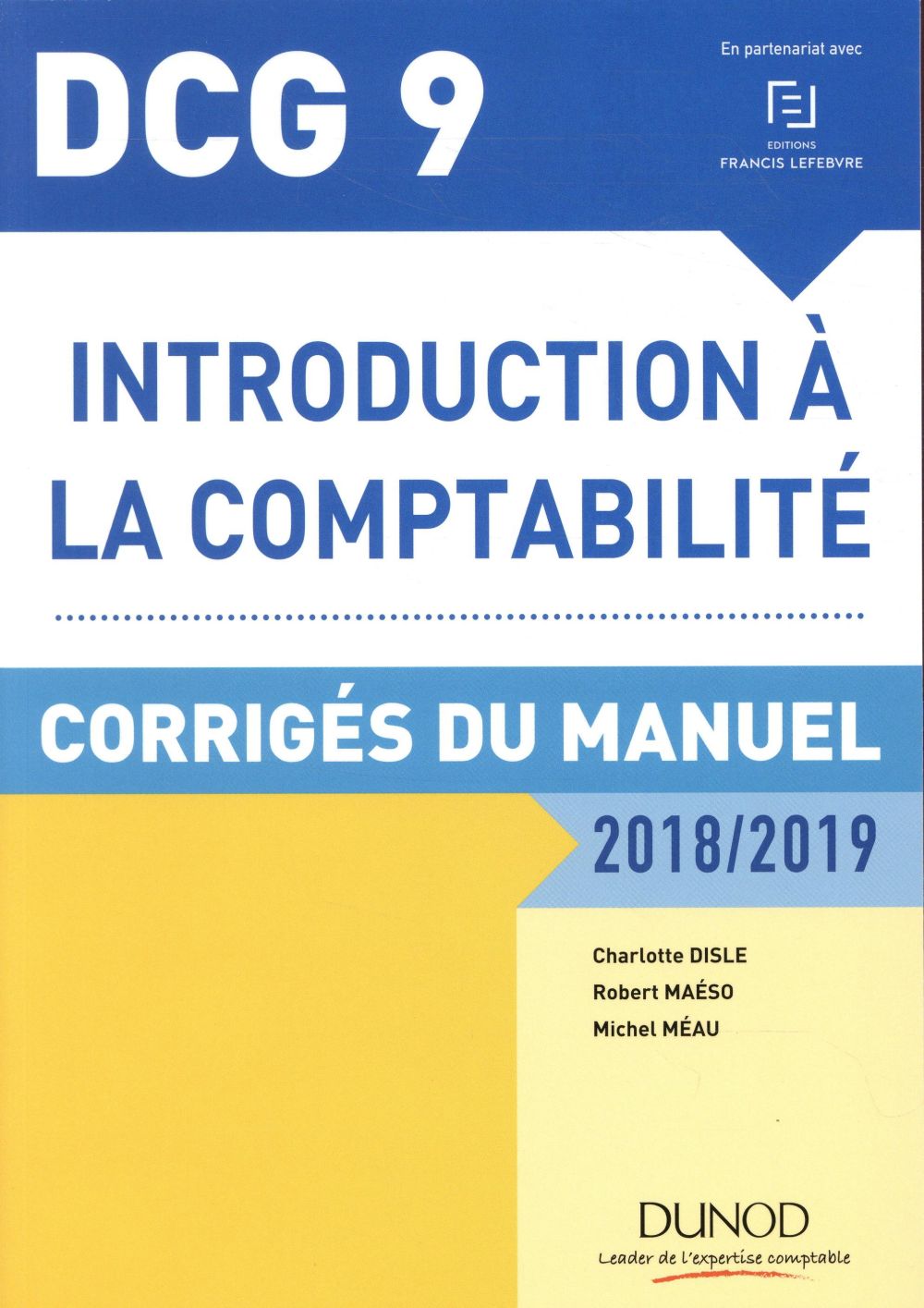 DCG 9 ; introduction à la comptabilité corrigés du manuel (édition 2018/2019)