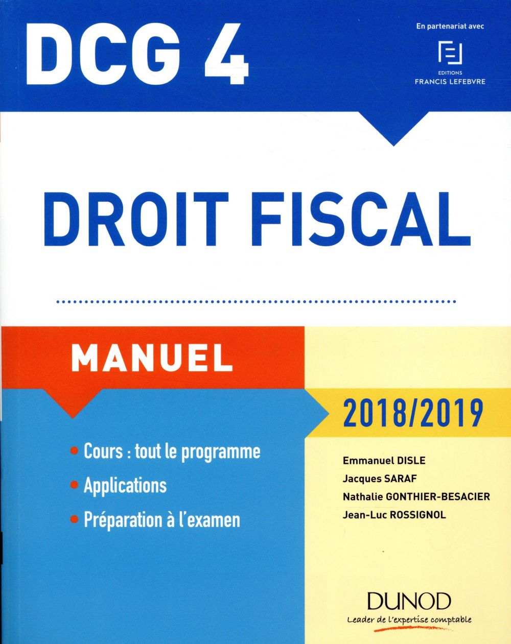 DCG 4 ; droit fiscal ; manuel (édition 2018/2019)