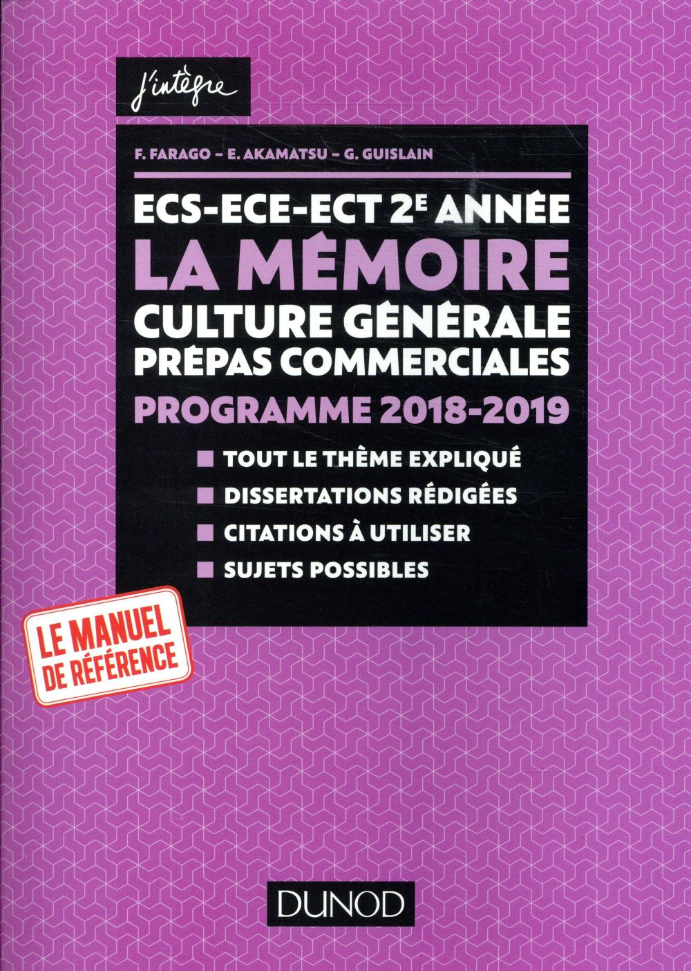 La mémoire ; thème de culture générale prépas commerciales (édition 2018/2019)