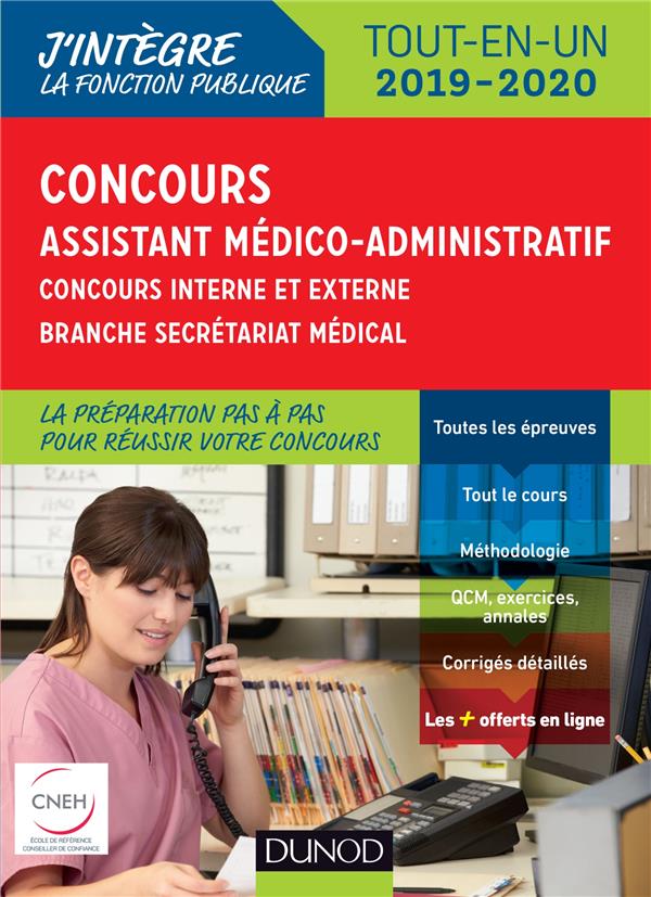 Concours assistant médico-administratif ; tout-en-un catégorie B ; concours externe et interne (édition 2019/2020)