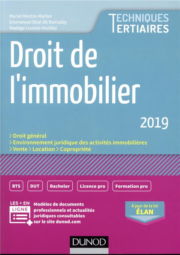 Droit de l'immobilier (édition 2019)