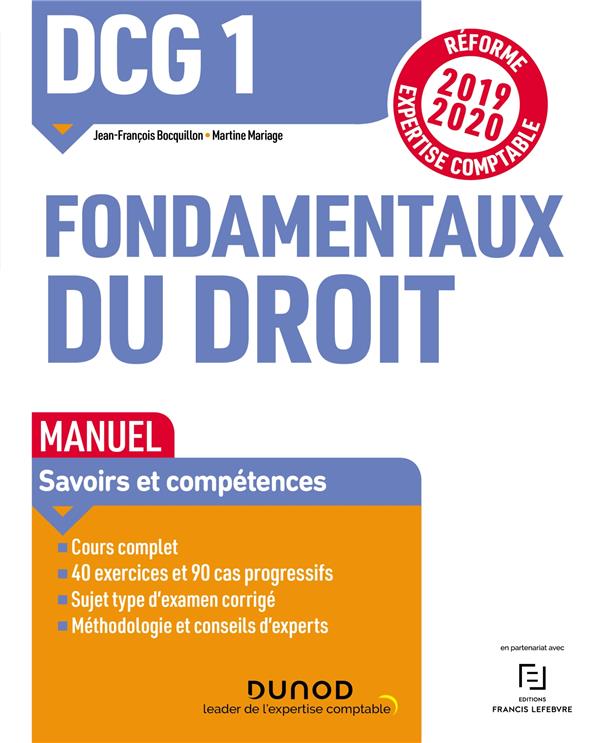 DCG 1 - introduction au droit Tome 1 ; fondamentaux du droit - manuel - réforme expertise comptable (édition 2019/2020)