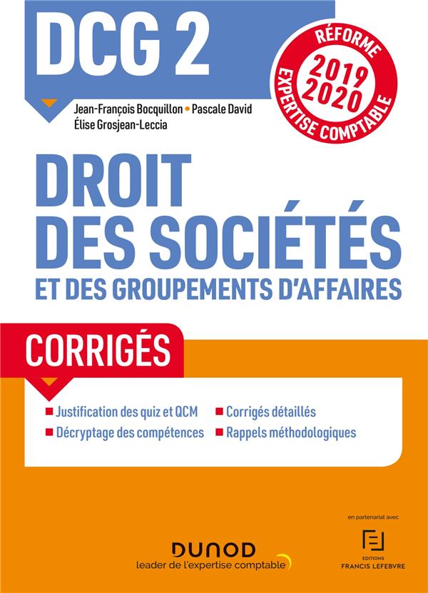 DCG 2 ; droit des sociétés et des groupements d'affaires Tome 1 ; droit des sociétés et des group (édition 2019/2020)