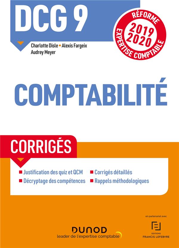 DCG 9 ; introduction à la comptabilité ; corrigés (édition 2019/2020)