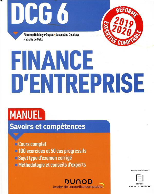 Dcg 6 - finance d'entreprise - dcg 6 - 1 - dcg 6 finance d'entreprise - manuel - reforme 2019-2020 -