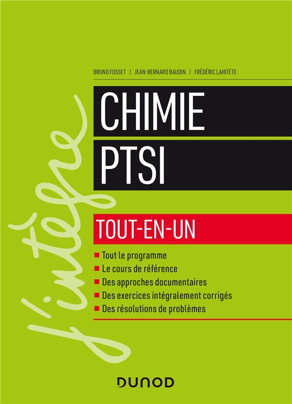 Chimie ; PTSI ; tout-en-un
