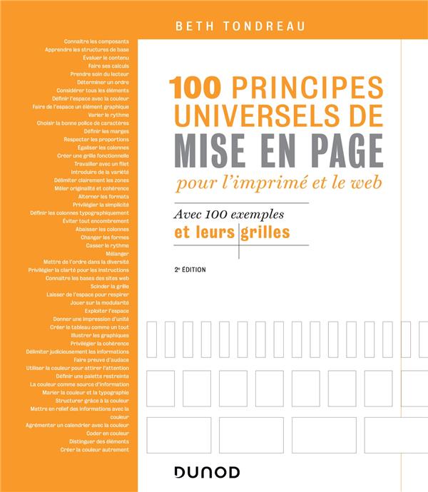 100 principes universels de mise en page pour l'imprimé et le web ; avec 100 exemples et leurs grilles (2e édition)