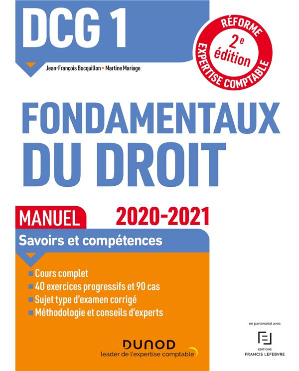 Dcg 1 - introduction au droit -dcg 1 - t01 - dcg 1 fondamentaux du droit - manuel - 2020/2021 (édition 2020/2021)