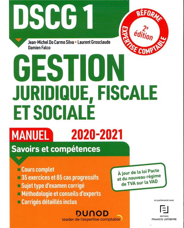 DSCG1 ; gestion juridique, fiscale et sociale ; manuel (édition 2020/2021)