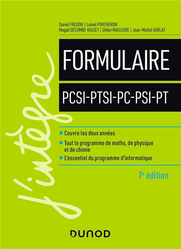 Le formulaire PCSI-PTSI-PC-PSI-PT (7e édition)
