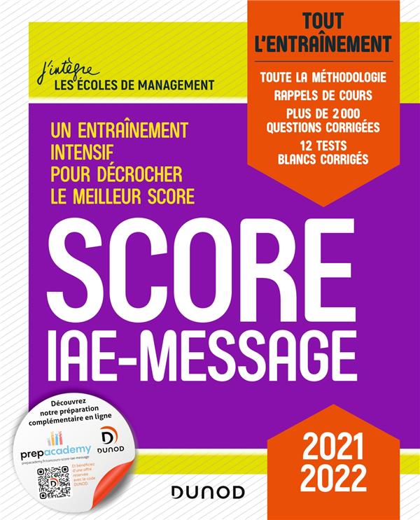 Score IAE-Message ; tout l'entraînement (édition 2021/2022)