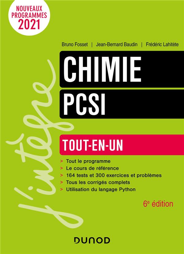 Chimie PCSI : tout-en-un