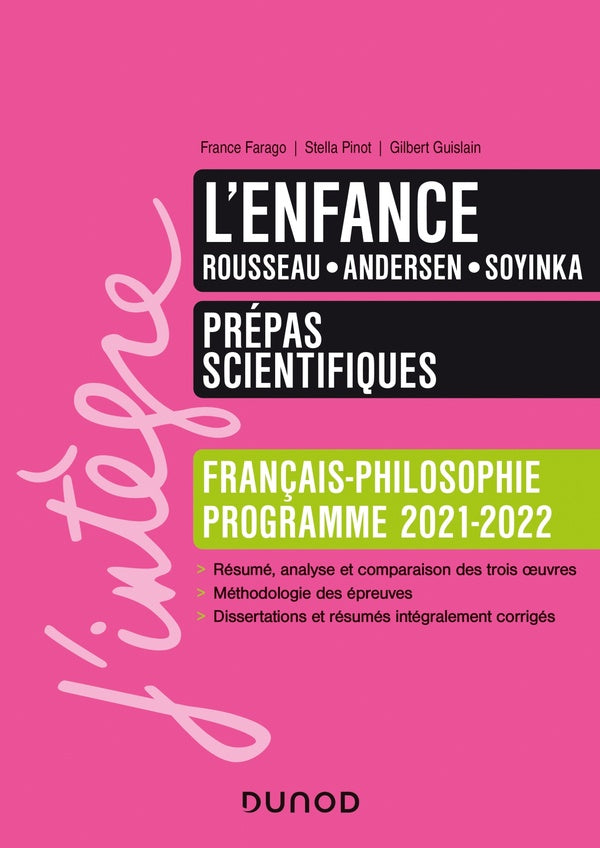 L'enfance ; prépas scientifiques français-philosophie ; manuel ; programme 2021-2022