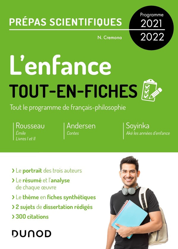 L'enfance ; tout-en-fiches ; prépas scientifiques français-philosophie ; programme 2021-2022
