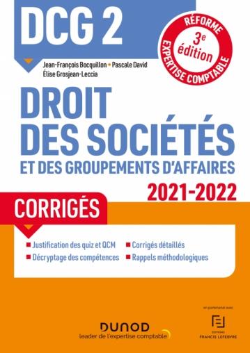DCG 2 : droit des sociétés et des groupements d'affaires ; corrigés