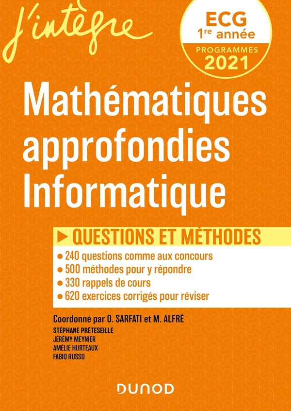ECG 1 : mathématiques approfondies ; questions et méthodes