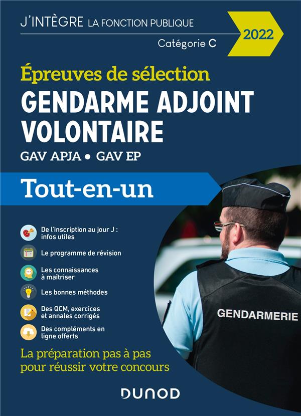 épreuves de sélection gendarme adjoint volontaire ; GAV APJA, GAV EP ; tout-en-un (édition 2022)